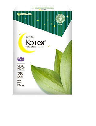 Ариун цэврийн хэрэглэл Kotex Naturefore White Overnight 33см №28