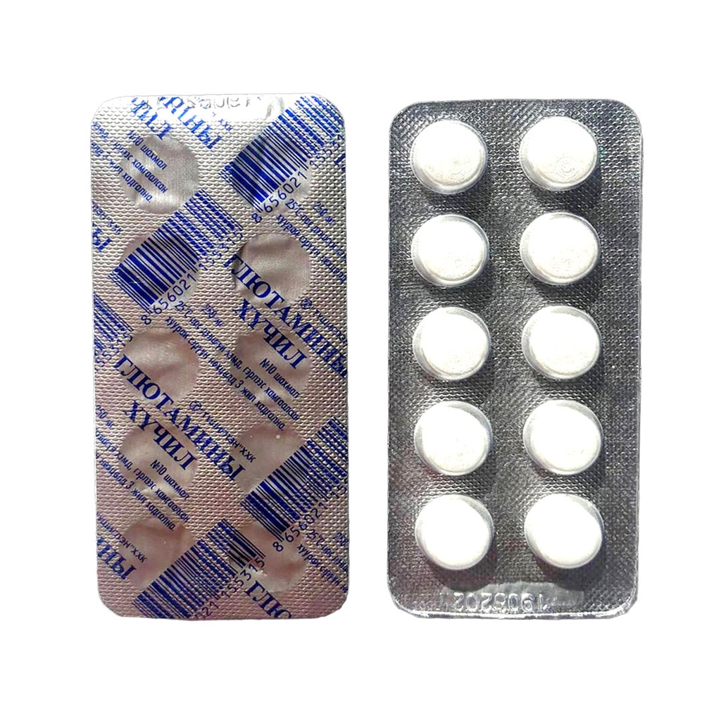 Глутамины хүчил 250мг №10 Шахмал