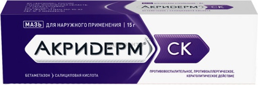 [103744] Акридерм СК 15гр №1 Тосон түрхлэг - Akrikhin JSC