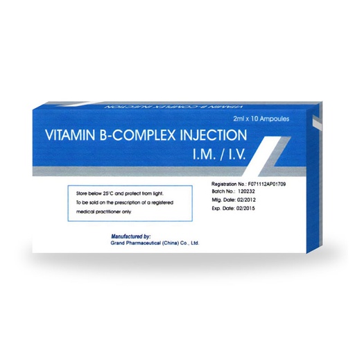 [103986] Витамин В комплекс 2мл №10 Тарилгын уусмал - Grand Pharmaceutical (China) Co.,Ltd