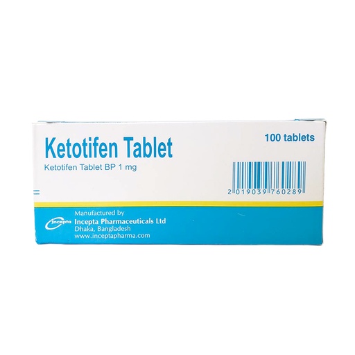 [106630] Кетотифен 1мг №100 Шахмал - Incepta Pharmaceuticals Limited
