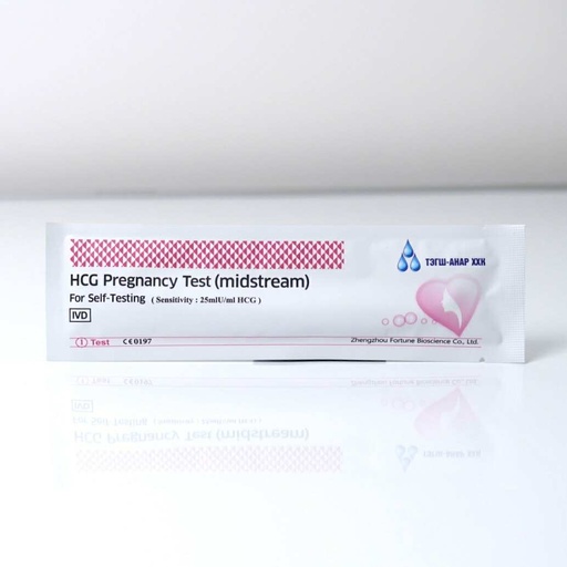 [303051] Тест жирэмсний Тэгш анар №1 мидстрим - Zhengzhou Fortune Bioscience Co.,Ltd