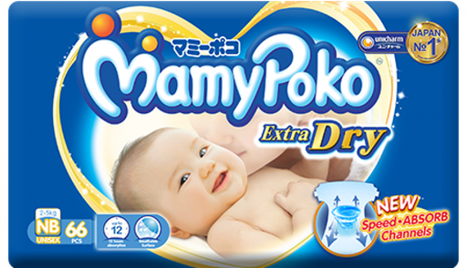[501816] Живх хүүхэд 2-5кг Unisex NB №66 - Unicharm Corporation Mamypoko